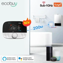 Tuya Smart Home Wifi თერმოსტატი RF433 უსადენო იატაკის გამაცხელებელი წყლის გაზის ქვაბი Smart Life ტემპერატურის კონტროლერი Alexa Google