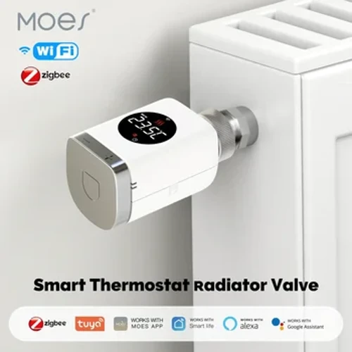 MOES Zigbee/Wifi TRV Akıllı Termostatik Radyatör Vanası Tuya Programlanabilir Uygulama Uzaktan Sıcaklık Kontrol Cihazı Alexa Google Home