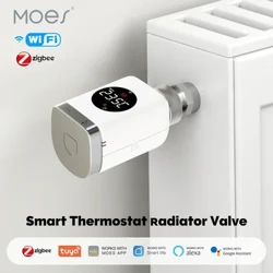 MOES Zigbee/Wi-Fi TRV умный термостатический клапан радиатора Tuya программируемое приложение пульт дистанционного управления температурой Alexa Google Home