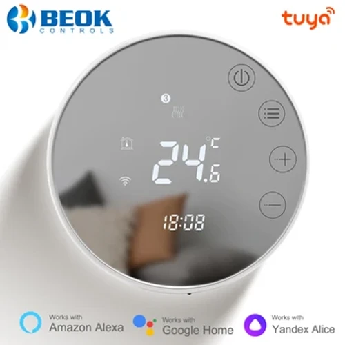 Beok Tuya Smart Wifi Termostat Varmt Gulv Gasskjel Oppvarming Termoregulert LCD Touch Screen Fjernkontroll for Alice, Alexa