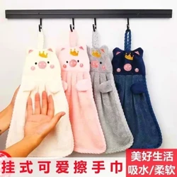 Hängend Korall Samt Handduch Cute Absorbent Handduch Heem Buedzëmmer Toilette Kichen Dish Handduch Handtuch Stoff