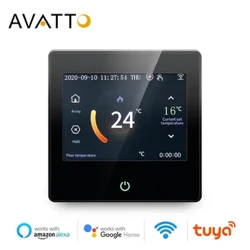 AVATTO WiFi ჭკვიანი თერმოსტატი გათბობის ტემპერატურის კონტროლერი ცელსიუსის/ფარენჰეიტის LED სენსორული ეკრანით მუშაობა Alexa Google Home-ით