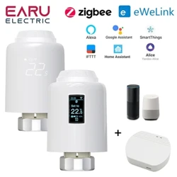 Nowy eWeLink inteligentny termostat ZigBee grzejnik TRV programowalny siłownik ogrzewanie zdalny regulator temperatury Alexa Google Home