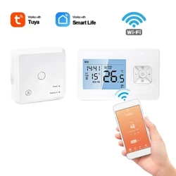 Thermostat intelligent Wi-Fi Thermostat programmable sans fil avec récepteur RF Style mural de table Contrôle par application Commande vocale