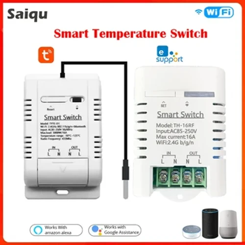 Tuya Ewelink Công Tắc Thông Minh 16A 3000W Giám Sát Năng Lượng RF433 Bình Giữ Nhiệt Thông Minh Alexa Google WiFi Công Tắc Nhiệt Độ Thông Minh