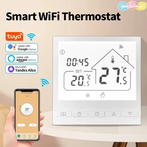Rheolydd Tymheredd Thermostat Smart Tuya WiFi ar gyfer Gwresogi Llawr Trydan Tymheredd Boeler Dŵr / Nwy Google Home Alexa
