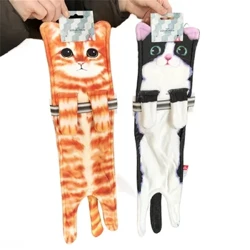 Badrum Kök Rolig katt Handdukar boll med hängande öglor Snabbtorkande Mjuk Absorberande mikrofiber Creative Design Handdukar