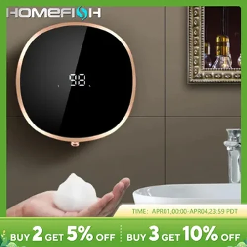 Hộp đựng xà phòng thông minh 280ml Cảm biến chuyển động không chạm Thiết bị rửa tay 1200mah Hộp đựng xà phòng lỏng treo tường