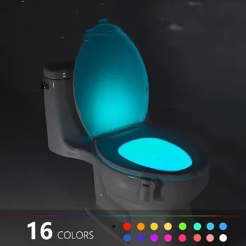 16/8 färgbakgrundsbelysning för toalettskål WC Toalettsitslampor med rörelsesensor Smart badrum toalett Nattlampa LED toalettlampa