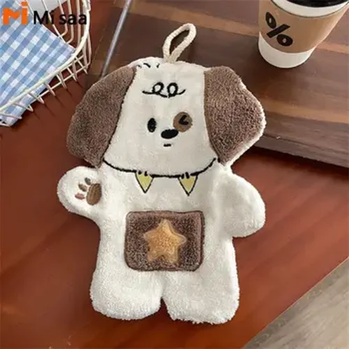 Handuk Tangan Penyerap Nyerep Desain Imut Tebal lan Lembut Super Nyerep Gampang Digantung Handuk Gantung Lucu Anjing Washcloth