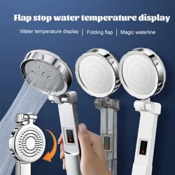 Zhangji Upgrade pieghevole soffione doccia intelligente ad alta pressione display digitale della temperatura doccia a risparmio idrico ugello per massaggio bagno