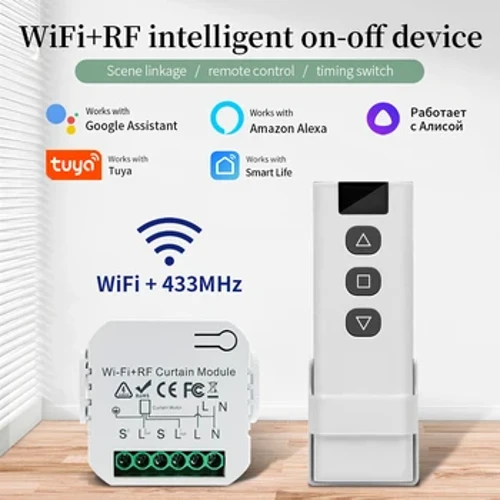 Tuya WiFi Smart Gordijnschakelaar Controllers Rolgordijnen Sluitermotor Smart Life APP Afstandsbediening Alexa Google Home Voice Con