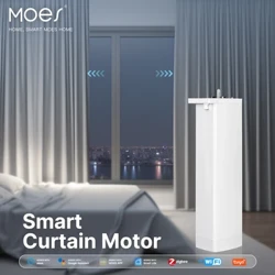 MOES WiFi/Zigbee Smart Curtain Motor Elektrisk Gardinåpner Super Silent For Curtain Track Fjernkontroll Kompatibel med Alexa