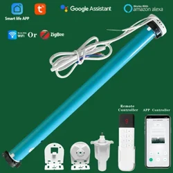 Tuya Zigbee Wifi Smart Curtains Motor Roller Blind For 38mm Tube Windows Automatic Roller Shade Blinds System Voice Control Alex