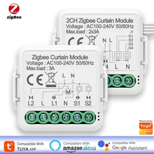 Tuya Zigbee Gortina adimenduna Etengailu itsua Roller Shutter Motor elektrikoa kontrolatzeko modulua Smartlife APP Urruneko denborak Alexa-rekin funtzionatzen du