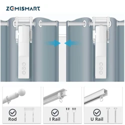 Zemismart Tuya Zigbee สมาร์ท Curtain DRIVER หุ่นยนต์สำหรับโรมัน Rod I ประเภทผ้าม่าน TRACK Smart Life Alexa Google Home Control