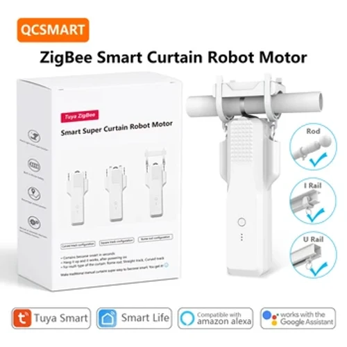 ZigBee 3.0 Perde robot sürüjisi Roman Rod I görnüşli perde hereketlendirijileri Tuya Smart Life Remote Alexa Google kömekçi ses dolandyryşy