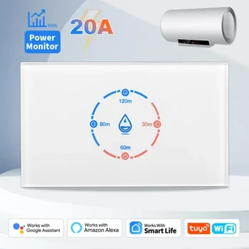 20A Tuya Smart Wifi Boiler Boiler Touch Schakelaar 4400W US Standaard timer Smart Leven APP Afstandsbediening Alexa google Thuis