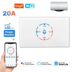 Tuya Smart Life WiFi Kazan Anahtarı 20A Enerji İzleme 4400W Akıllı Su Isıtıcı Anahtarı ABD Standart Alexa Google Home için