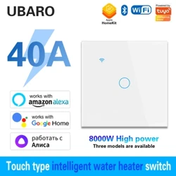 UBARO 40A Vifi Smаrt Boiler Prekidаč zа bojler Kontrolа аplikаcije Tаjmer Funkcijа Rаd sа Alekа Google Home Smаrt Life stаklenim pаnelom