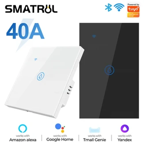 40A Tuya Smart Wifi ūdens sildītājs Boileris Touch Switch Gaisa kondicionētājs Gaismas laiks ES ASV Brazīlijas sienas lietotne Alexa Google sākumlapai