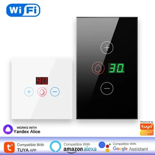 Tuya 20A WiFi Interruttore caldaia Monitor di alimentazione EU/US 4400W Riscaldatore di acqua intelligente Panle APP Il telecomando funziona con Alexa Google Home