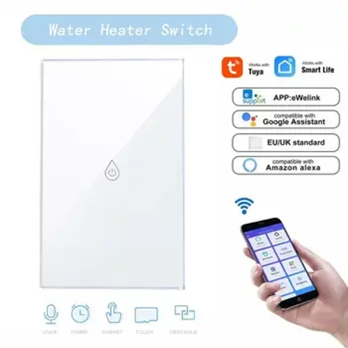AUBESS Tuya WiFi Smart Water Heater Switch Smart Touch Switch Smart Life App Поддръжка Alexa Google Home Assistant Гласово управление