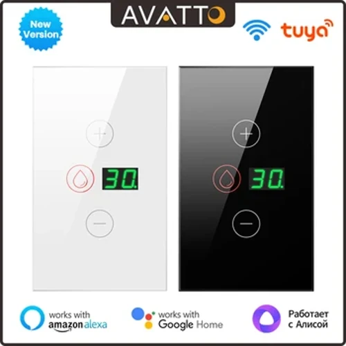 AVATTO Smart WiFi kotol 4400 W štandardný prepínač inteligentného ohrievača vody pre EÚ/USA Tuya Smart Life App Control Funguje s Alexa Google Home