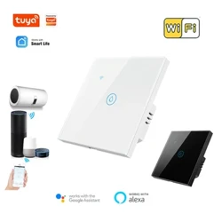 Calentador de agua inteligente con Wifi, interruptor de caldera de 20A, Tuya, Control por aplicación estándar de la UE, temporizador por voz, Alexa, Google Home, vidrio lujoso
