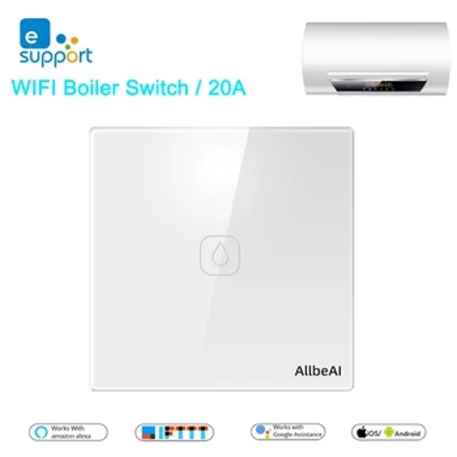 20A EU eWeLink Wifi Zigbee Kessel Smart Switch Waasserheizungsschalter, Stëmm Fernsteierung Touch Panel Timer Aarbecht alexa google