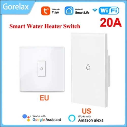Tuya WiFi commutateur de chauffe-eau de chaudière intelligent télécommande de maison intelligente ue US 20A commutateur de chaudière Via l'application Smart Life fonctionne avec Alexa