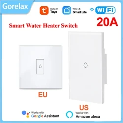 Tuya WiFi Smart galdara ur-berogailu etengailua Smart Home urrutiko kontrola EU US 20A galdara etengailua Smart Life APP bidez Alexa-rekin funtzionatzen du
