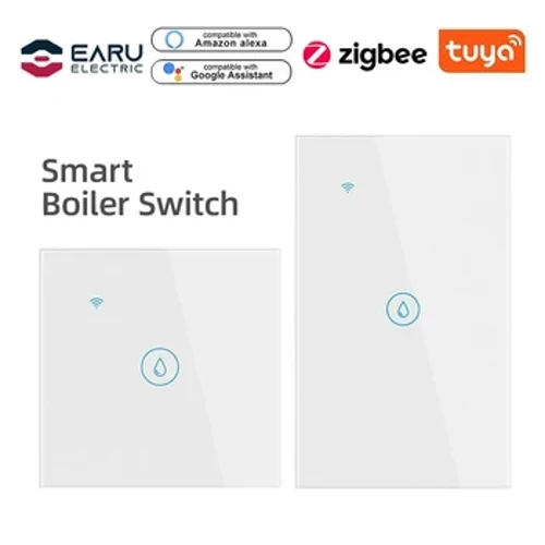 Panel de vidrio con temporizador inteligente ZigBee, calentador de agua para caldera, Interruptor táctil de pared, aplicación Smart Life, Tuya, Control remoto por voz, Alexa, EE. UU./UE
