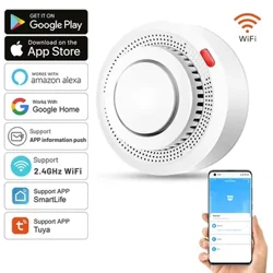 Tuya WiFi Smoke Alarm Fire Protection Smoke Detector Smokehouse Kombinasi Alarm Kebakaran Sistem Keamanan Rumah Petugas Pemadam Kebakaran