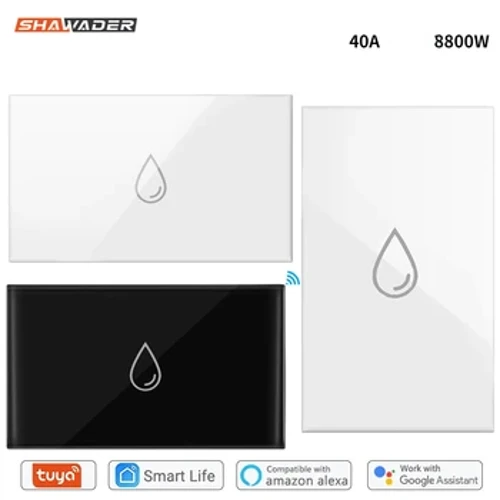 ʻO Tuya WiFi Boiler Water Heater Israel Switch Smart Life Socket 40A Timer Schedule Kāohi leo Google Home App Alexa Echo Dot