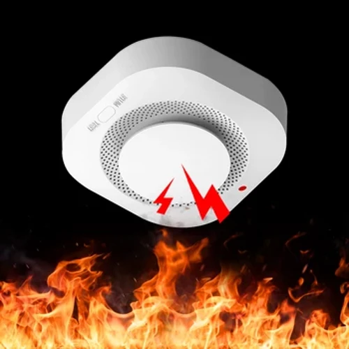 Onofhängeg Smoke Detector Sensor fir Heem Warehouse Sécherheet Smart Smoke Fire Alarm Ersatzbar Alarm fir Haus