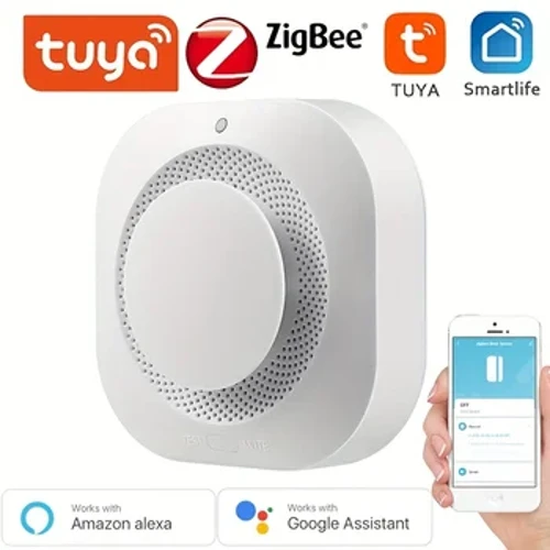 Tuya Smart Zigbee dūmu detektors Smart Fire Fire Protection Home Security Signalizācija Skaņas Gaismas Signalizācijas APP vadība