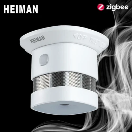 HEIMAN Zigbee 3.0 Larwm tân Synhwyrydd mwg System Cartref Clyfar 2.4GHz Sensitifrwydd uchel Atal diogelwch Synhwyrydd Llongau Am Ddim