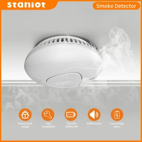 10 jaar batterijduur Rookmelder Brandalarm Smart Home Beveiligingssensor 85db Hoge decibel Met EN14604-gecertificeerd