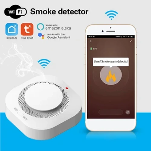 Tuya Wifi senzor dima 80DB Alarm Fire Smart Smoke Detector Wifi Fire Protection Home Security Alarm Smart Life