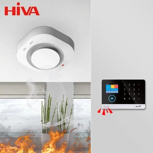 HIVA Wireless 433MHz Smoke Detector Fire Protection Home Alarm fir Home Office Connect Alarm System Sécherheet Firefighters PA-441