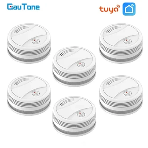 ʻO GauTone PA443W WiFi Puhi Alarm Tuya Smart Life Fire Protection Smokehouse Alarm System Home Security Smoke Detector