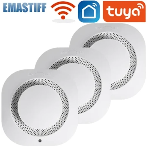 Tuya Wifi Smoke Detector Sensor 90DB Alarm Fire Smart Smoke Detector Wifi Fire Alarm Keamanan Rumah Smart Life App Notifikasi