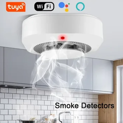 Tuya WiFi Synhwyrydd Synhwyrydd Mwg Sensitifrwydd Uchel Di-wifr Smart Tân Larwm Mwg Synhwyrydd Synhwyrydd Synhwyrydd Diogelwch Cartref