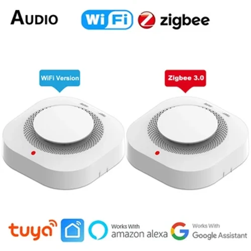 Tuya WiFi ZigBee aqlli tutun detektori sensori Xavfsizlik yong'indan himoya qiluvchi tutun signali Smart Life ilovasi orqali uy xavfsizlik tizimi uchun