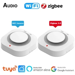 Tuya WiFi ZigBee Brathadóir Deataigh Chliste Braiteoir Slándáil Aláram Deataigh um Chosaint Dóiteáin don Chóras Slándála Baile Trí APP Smart Life