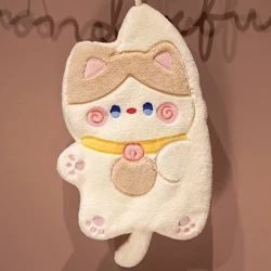 New Cartoon Cat Hand Towels Cute Animal Bathroom Hanging Towel Soft Absorbent Wipe Cloth Quick Dry Children Kids Bathing Towel