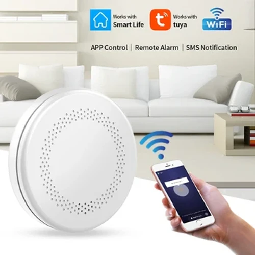 Ultra yupqa dizayn WiFi funktsiyasi Tuya aqlli xavfsizlik tutun detektori oshxona tovush signalizatsiyasi yong'in sensori ogohlantirish qurilmasi