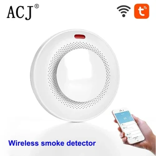ACJ Tuya Wifi Đầu Báo Khói Cảm Biến 85DB Báo Cháy Thông Minh Đầu Báo Khói Wifi Chống Cháy Nhà Báo Động An Ninh Cuộc Sống Thông Minh
