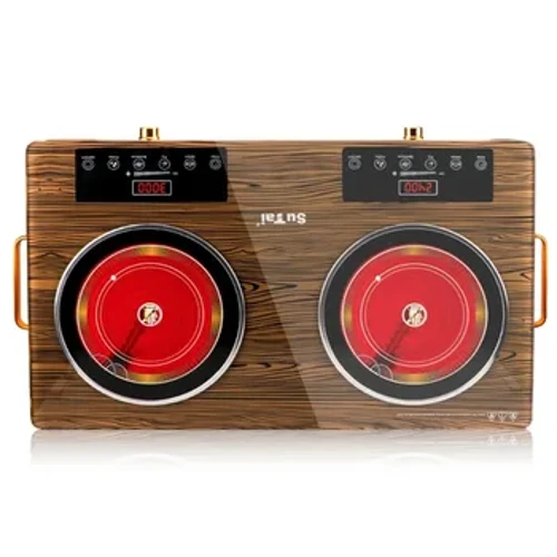 Plaque chauffante électrique à Induction 3500W, cuisinière de comptoir à Double brûleur pour la cuisson, plaques chauffantes en céramique infrarouge à Double table de cuisson